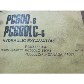 KOMATSU Japan  PC600-6, PC600LC-6 11064 11083 HYDRAULIC EXCAVATOR PARTS BOOK PEPBO50207