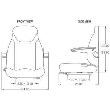 KOMATSU Dominican Republic  EXCAVATOR SEAT - FITS VARIOUS MODELS #S2