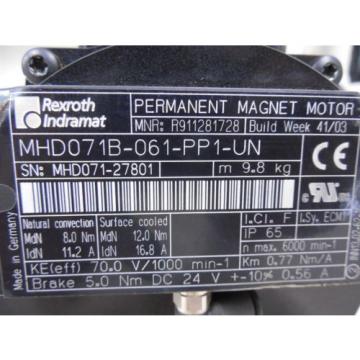 USED Chile  Rexroth Indramat MHD071B-061-PP1-UN Permanent Magnet Servo Motor Conn Loose