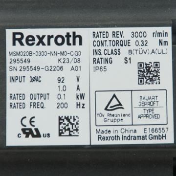 REXROTH Greenland  MSM020B MSM020B-0300-NN-M0-CG0-295549 Servomotor Syncro Drive Motor USED