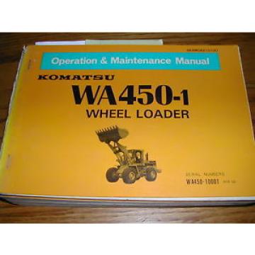 Komatsu Jordan  WA450-1 OPERATION MAINTENANCE MANUAL WHEEL LOADER OPERATOR GUIDE BOOK