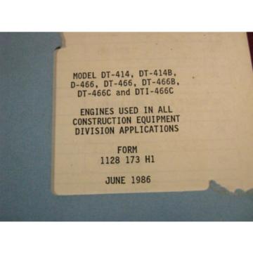 KOMATSU Monaco  DRESSER DT-414 414B 466 466B 466C DTI466C PARTS BOOK MANUAL 1986